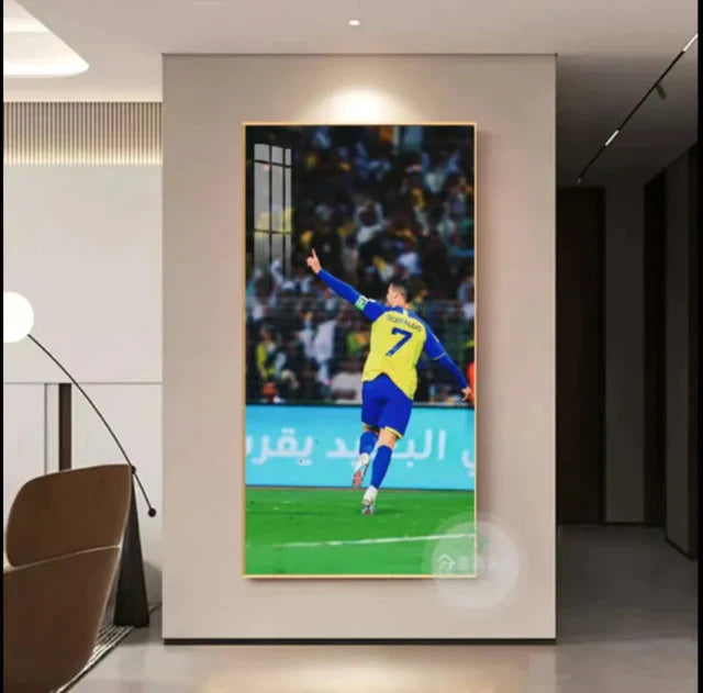 Cristiano Ronaldo CR7 Al Nassr Football Wall Art Poster Sports Decor for Entryway Hallway Living Room