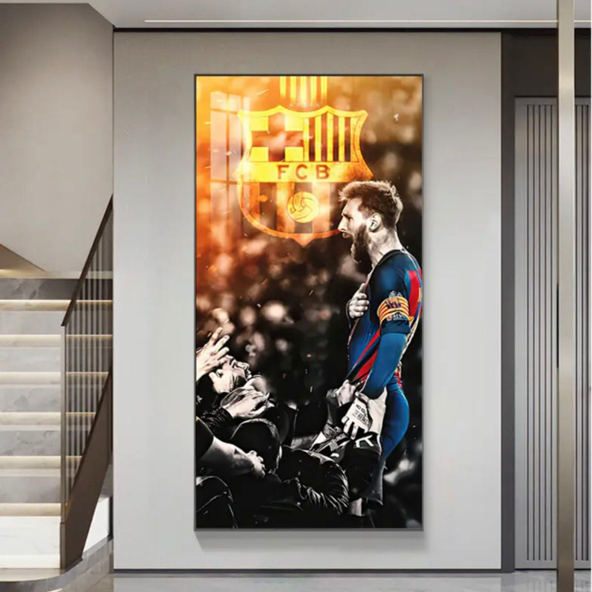 Lionel Messi Barcelona Compilation Poster Wall Art – Football Legend Career Highlights Decor