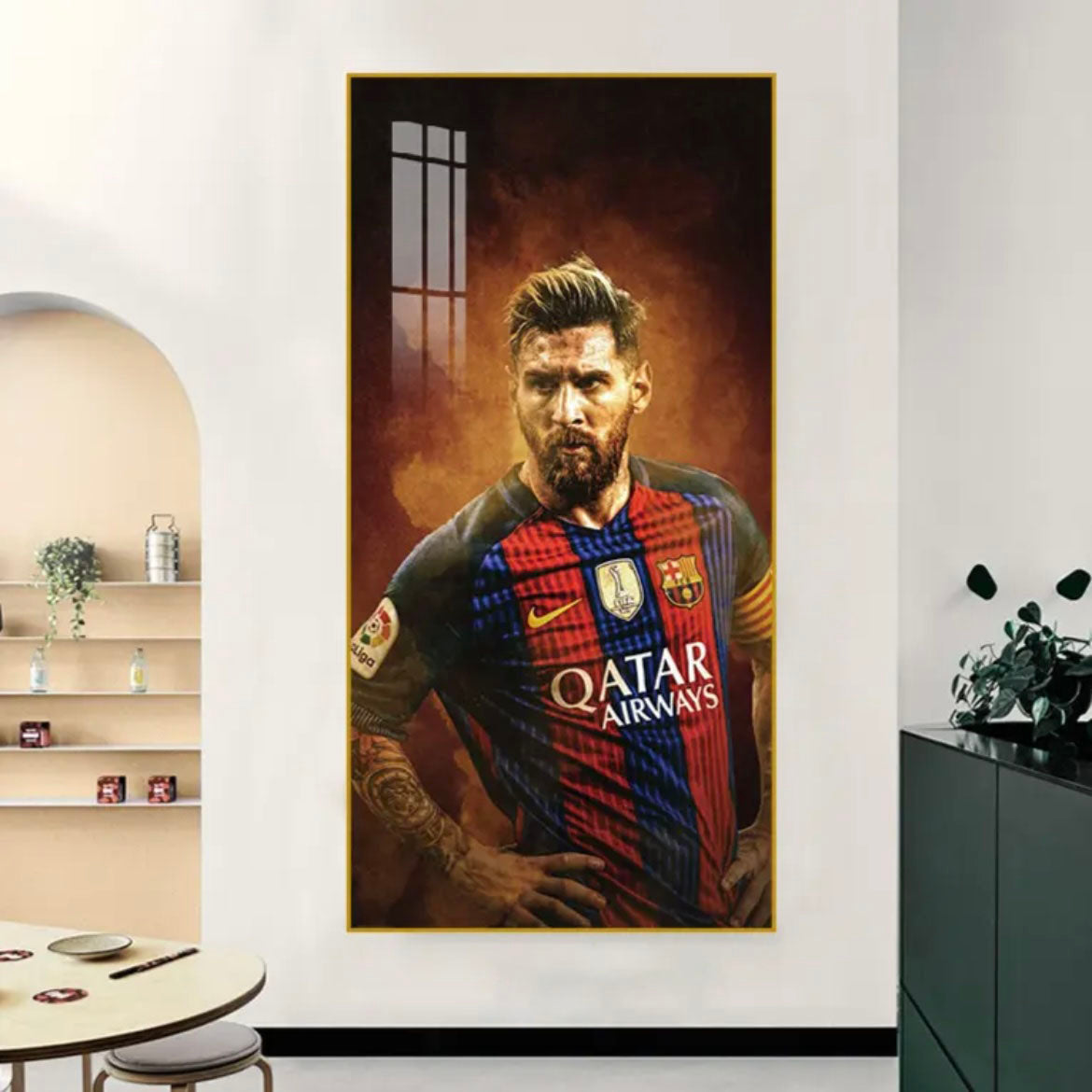 Lionel Messi Barcelona Compilation Poster Wall Art – Football Legend Career Highlights Decor