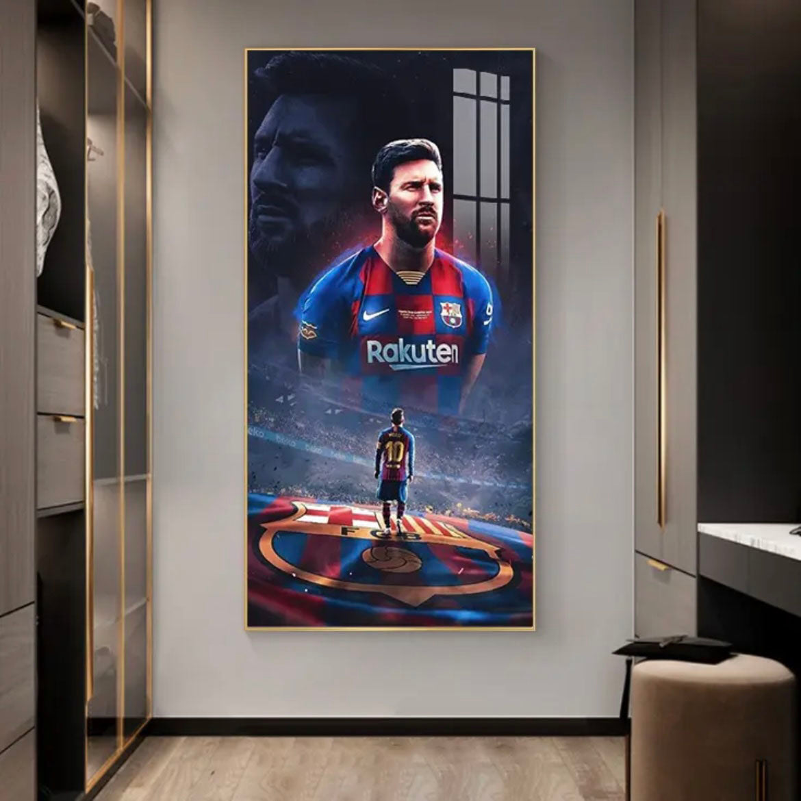Lionel Messi Barcelona Compilation Poster Wall Art – Football Legend Career Highlights Decor