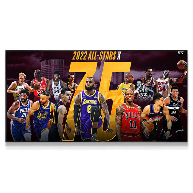 【Top 75 NBA Players】WallArt – Legendary Basketball Players Tribute Poster for Home Decor