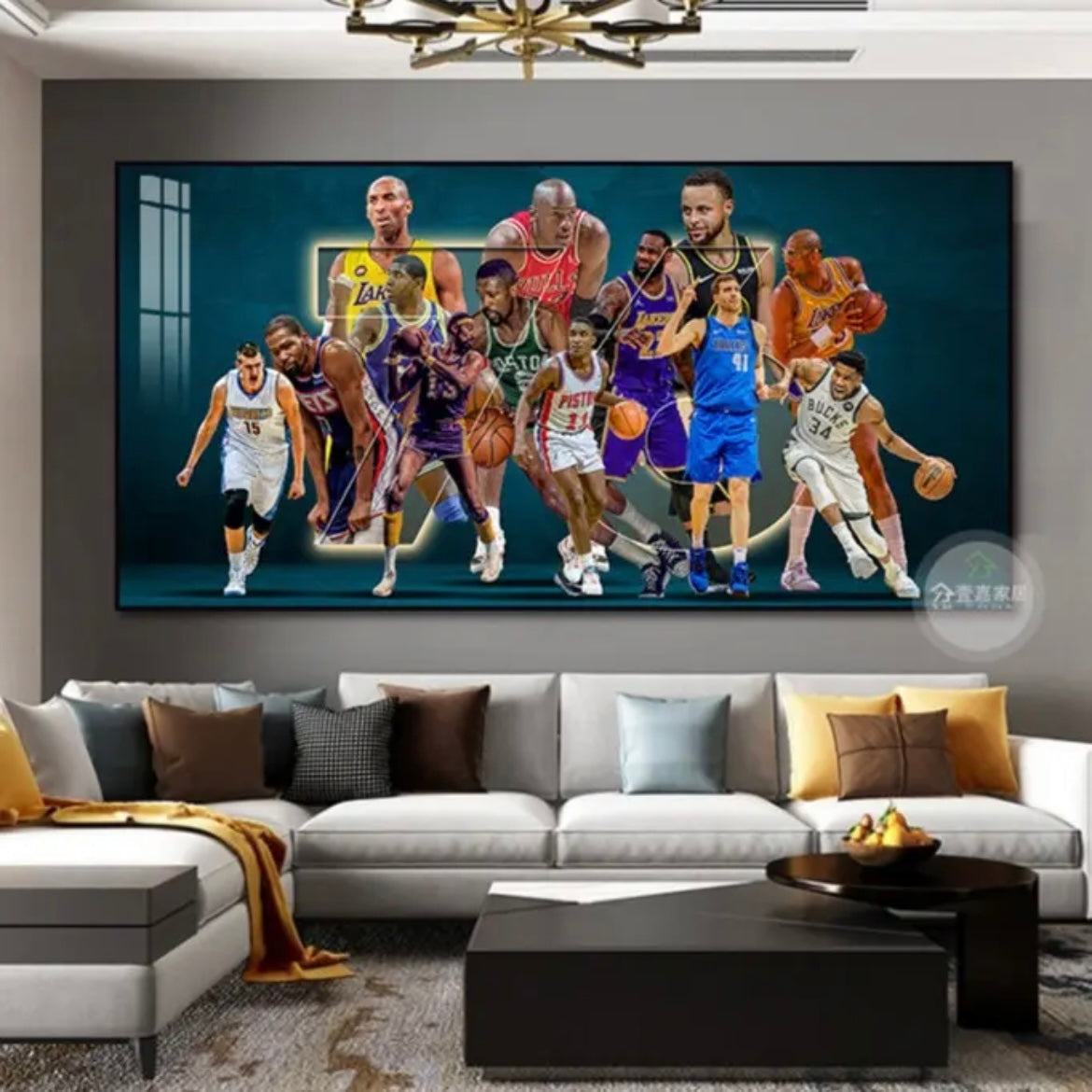 【Top 75 NBA Players】WallArt – Legendary Basketball Players Tribute Poster for Home Decor