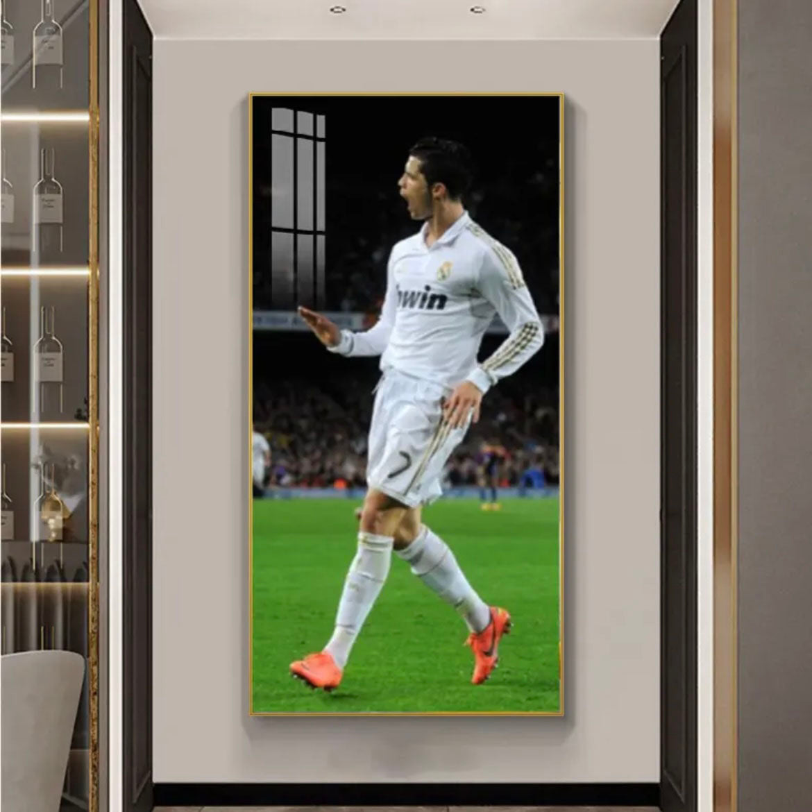 Cristiano Ronaldo CR7 Real Madrid Football Wall Art Poster Sports Decor for Entryway Hallway Living Room Background Wall