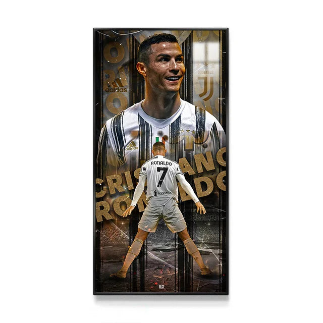 Cristiano Ronaldo CR7 Juventus Football Wall Art Poster Sports Decor for Entryway Hallway Living Room