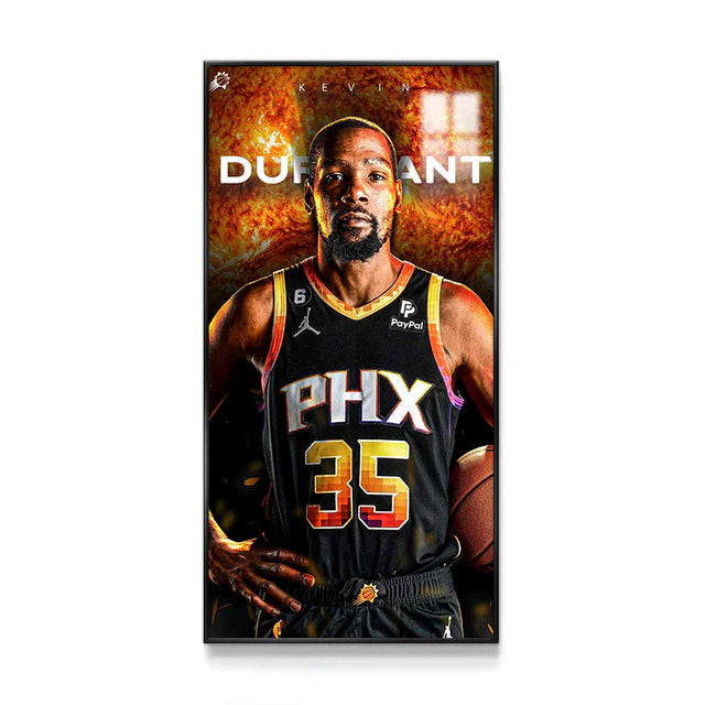 Kevin Durant - Vertical 1:2 WallArt - Crystal Porcelain Painting - Aluminum Frame