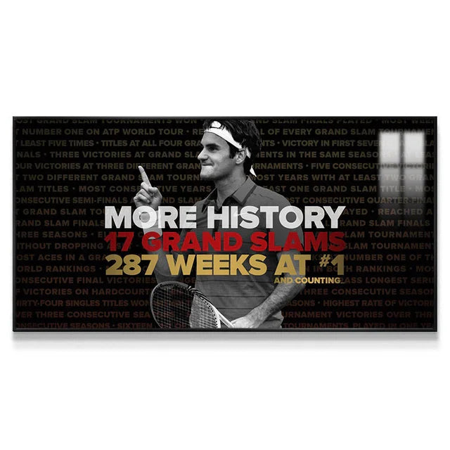 Roger Federer 2:1 WallArt - Crystal Porcelain Painting - Aluminum Frame