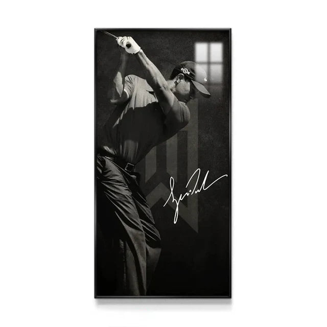 Tiger Woods 2:1 WallArt - Crystal Porcelain Painting - Aluminum Frame