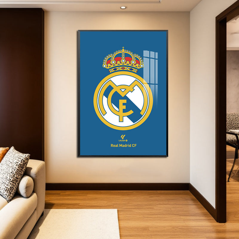 Football team emblem decoration painting Barcelona Real Madrid