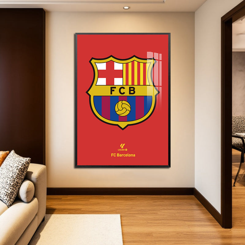 Football team emblem decoration painting Barcelona Real Madrid