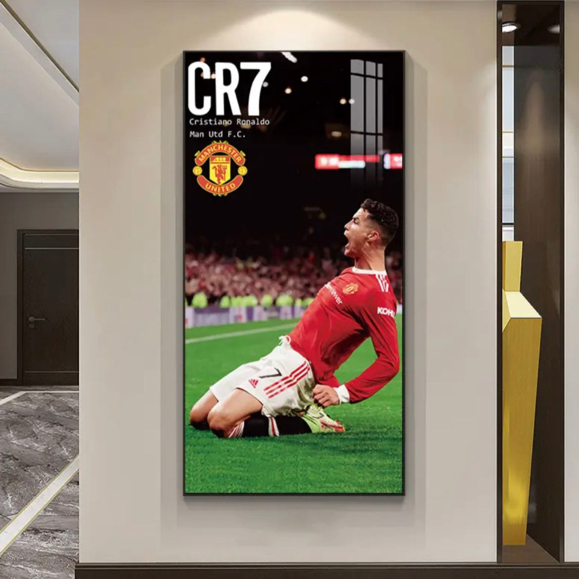 Cristiano Ronaldo CR7 Manchester United Football Wall Art Poster Sports Decor for Entryway Hallway Living Room